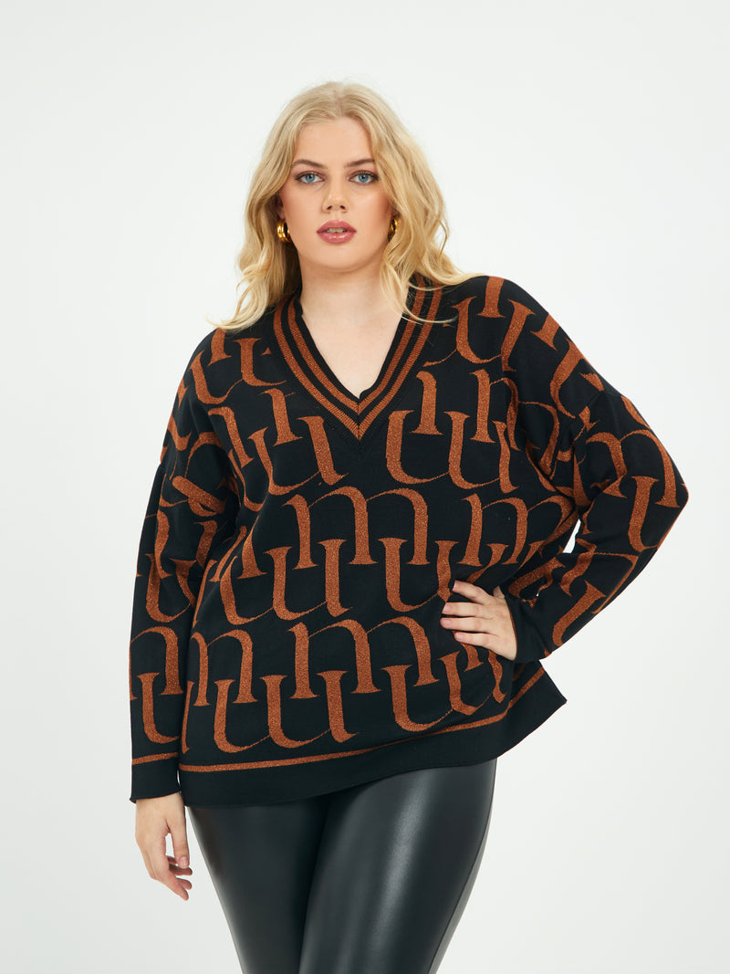 Black and Copper Sweater - Black