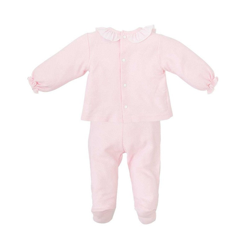 2 Piece Ruffle Babygrow - Pink