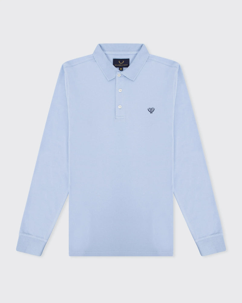 Long Sleeve Polo - Light Blue