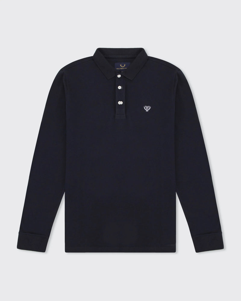 Long Sleeve Polo - Navy