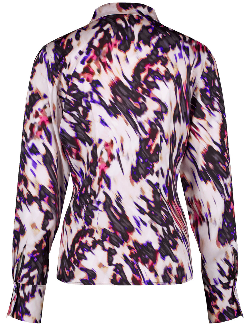 The Glam Edit Long Sleeve Blouse - Light Cream Print