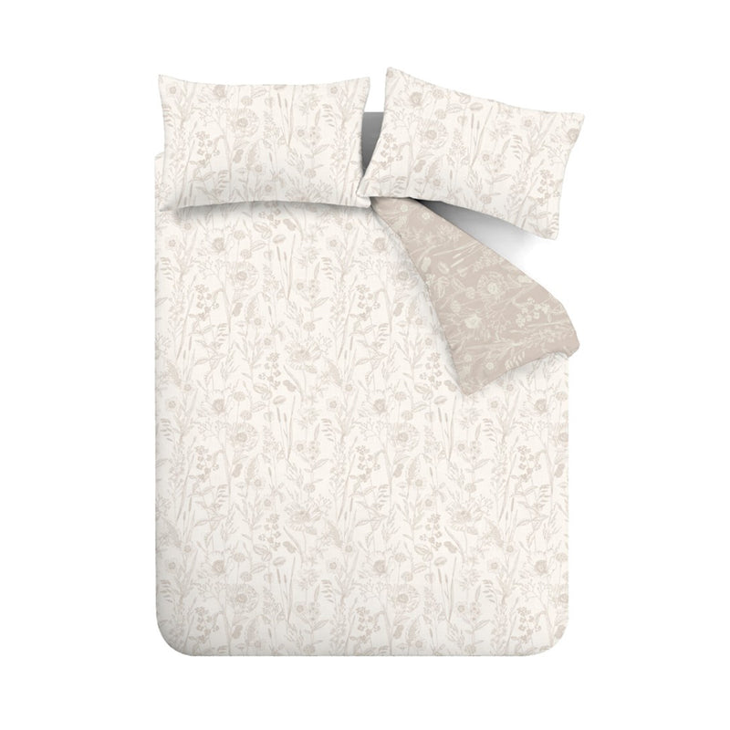 Brushed Floral Toile Duvet Cover Set - Natural