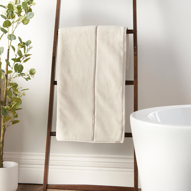 Zero Twist Satin Stitch Towels - Cream