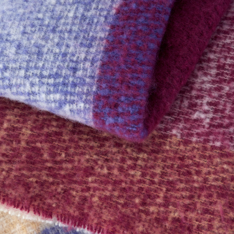 Check Mohair Throw - Plum