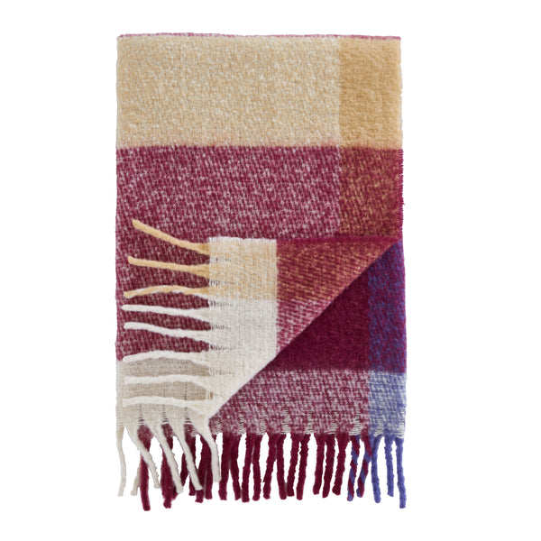 Check Mohair Throw - Plum