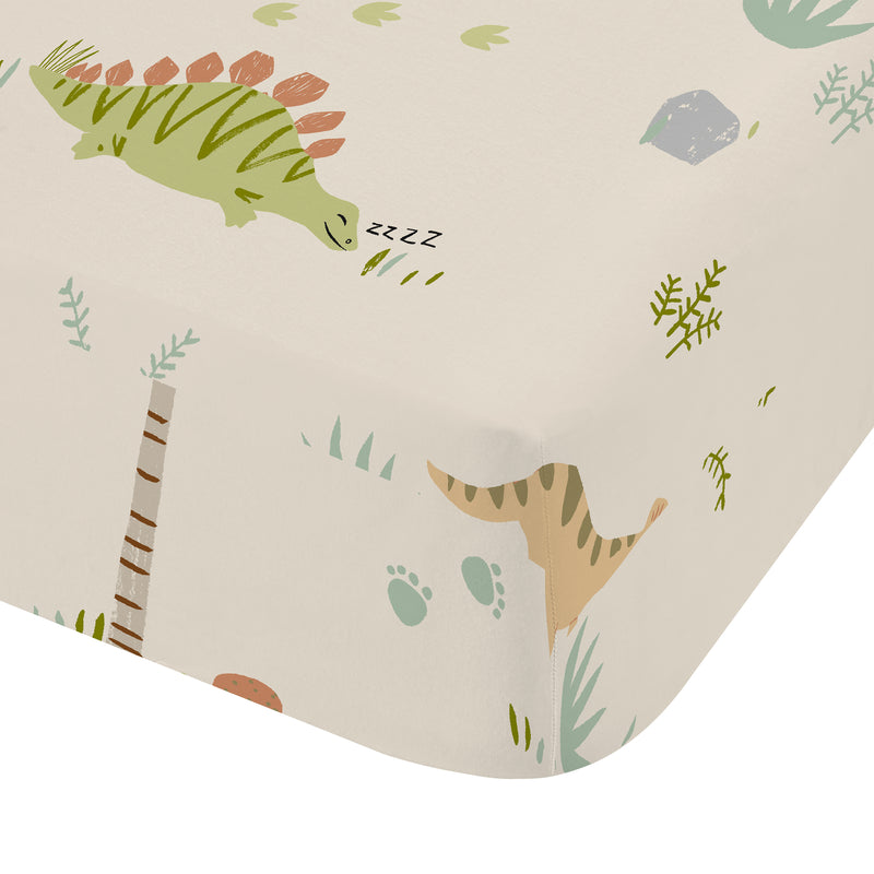 Sleepy Dino Fitted Sheet - Toddler Size