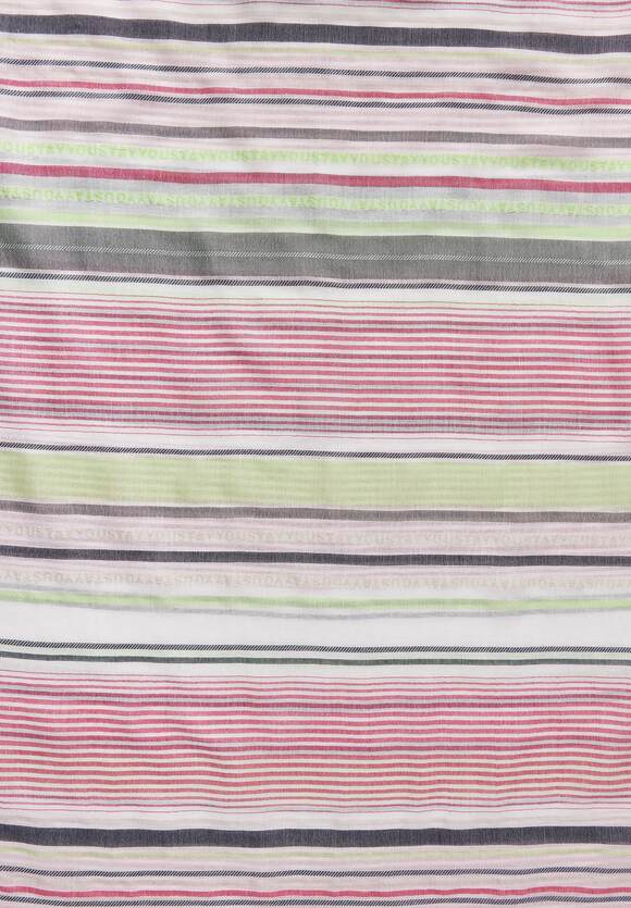 Woven Stripe Loop Scarf - Vanilla White