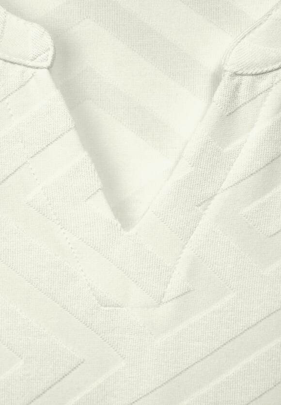 Solid Jacquard Tunic - Vanilla White