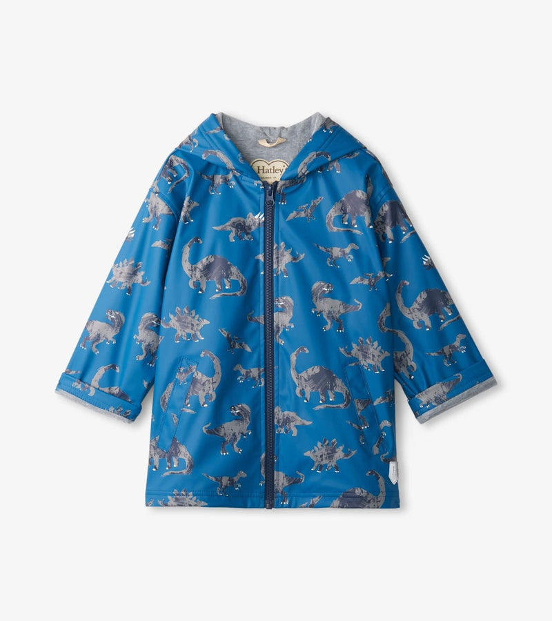 Broken Dino Stamp Rain Jacket - Classic Blue