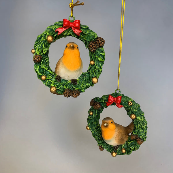 Christmas Robins in Wreath