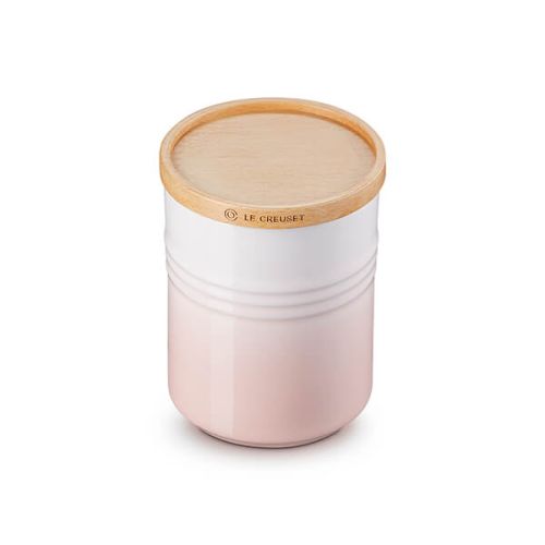 Medium Storage Jar with Wooden Lid - Shell Pink