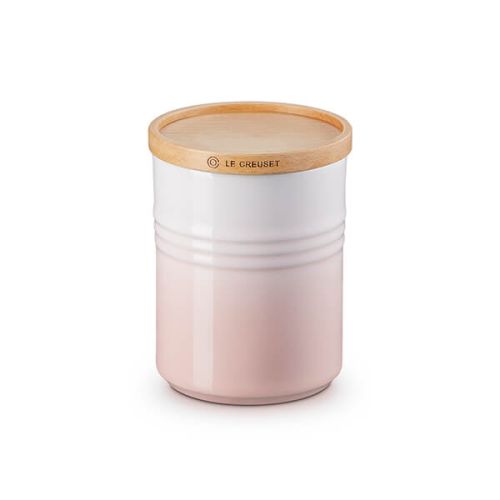 Medium Storage Jar with Wooden Lid - Shell Pink