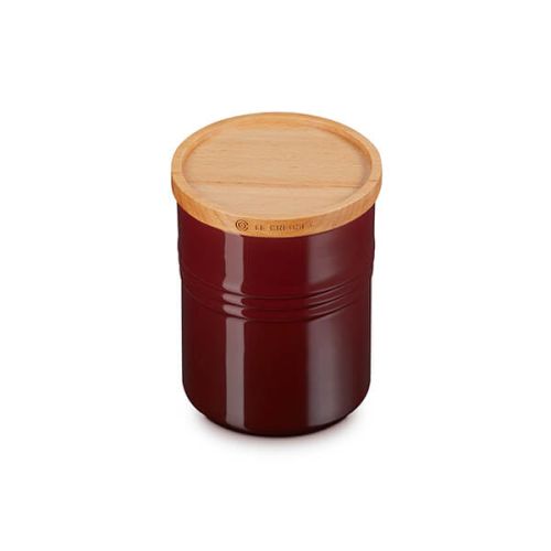 Medium Storage Jar with Wooden Lid - Garnet