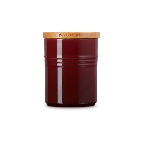 Medium Storage Jar with Wooden Lid - Garnet