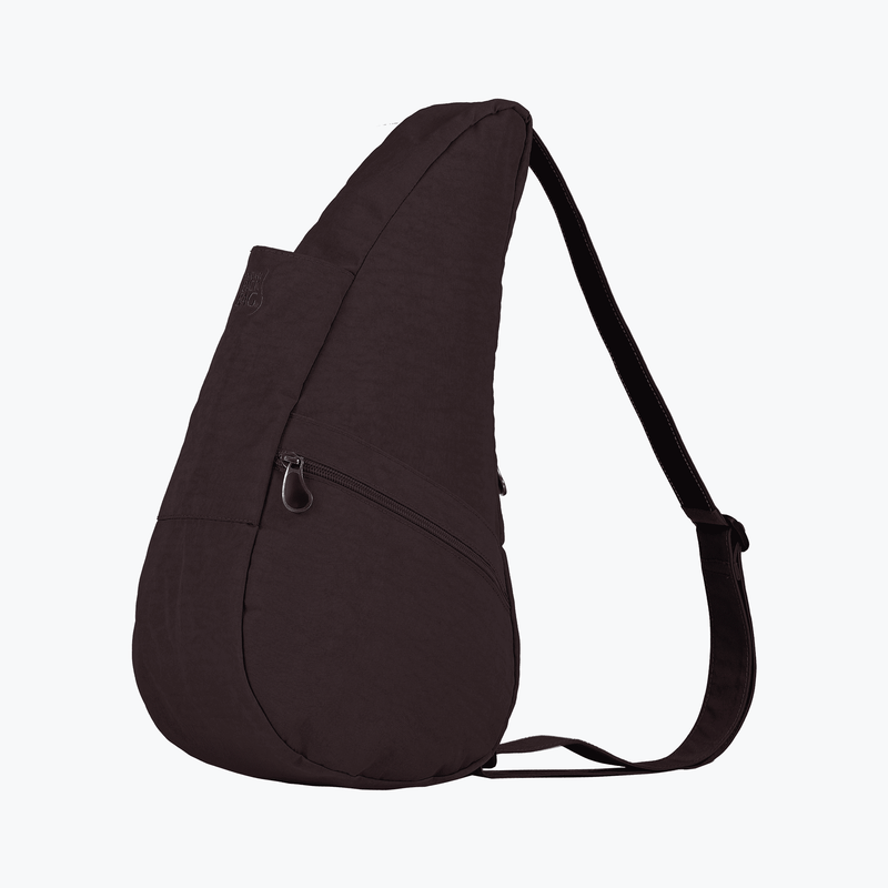 Small Textured Nylon Bag - Raisin