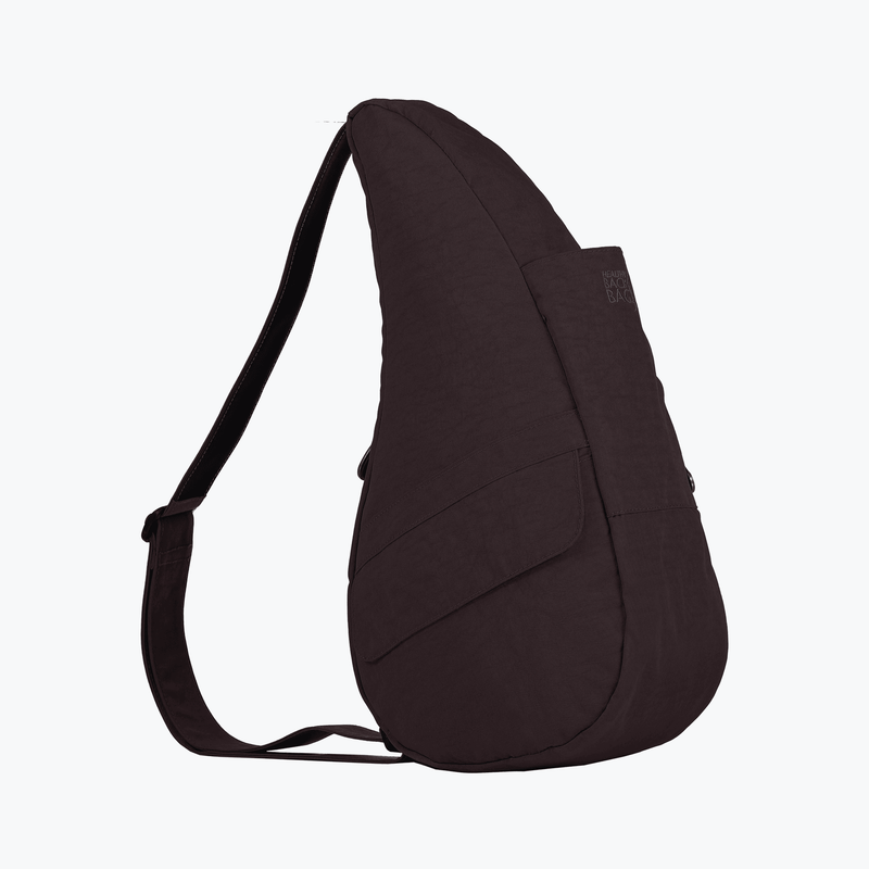 Small Textured Nylon Bag - Raisin