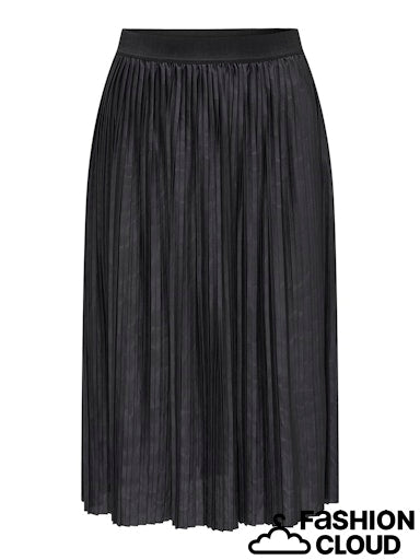 Boa Mid Length Plisse Skirt - Phantom/black