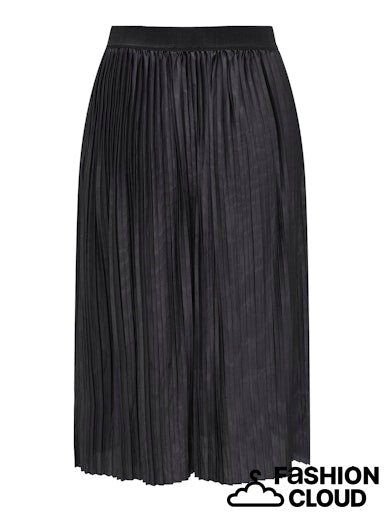 Boa Mid Length Plisse Skirt - Phantom/black