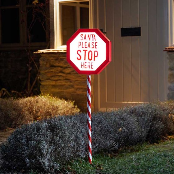 Santa Stop Here! Stake Light