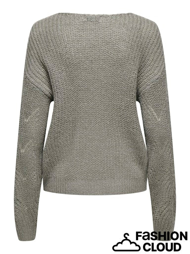 Badut Glitter Detail V Neck Jumper - December Sky/silver Lurex