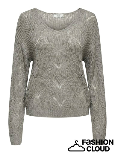 Badut Glitter Detail V Neck Jumper - December Sky/silver Lurex