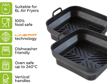 2 Square Foldable Air Fryer Trays