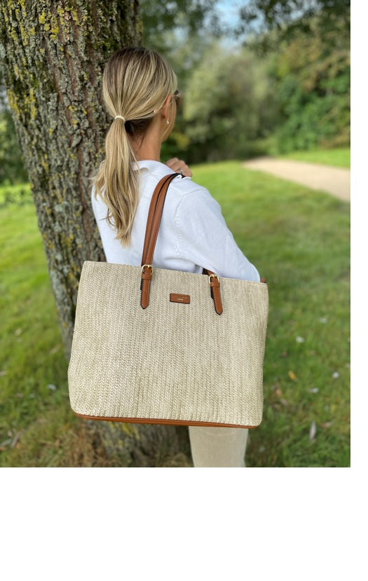 Straw Shopper - White