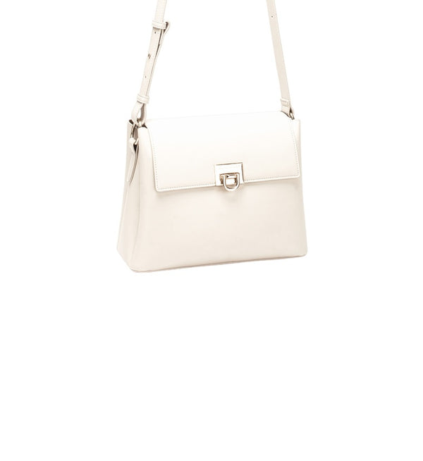 Half Flap Shoulder Bag - Beige