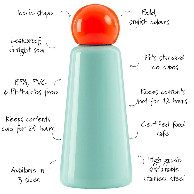 500ml Skittle Water Bottle - Mint & Coral