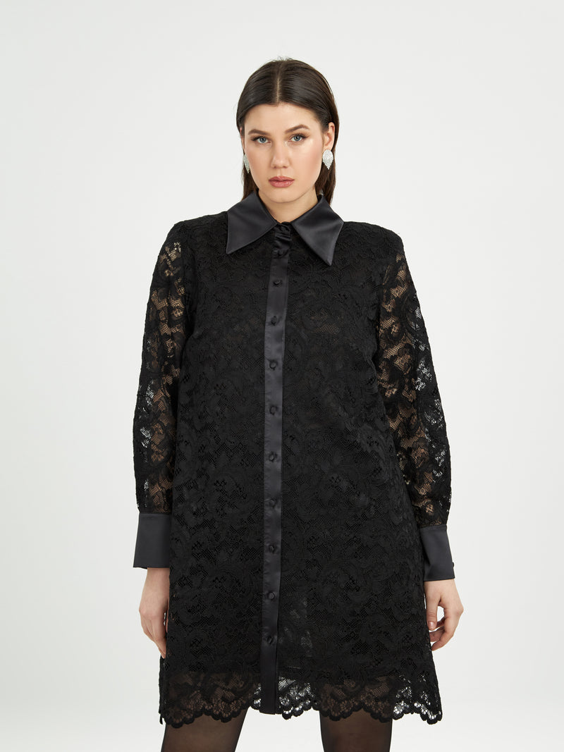 Lace Dress/Shirt - Black