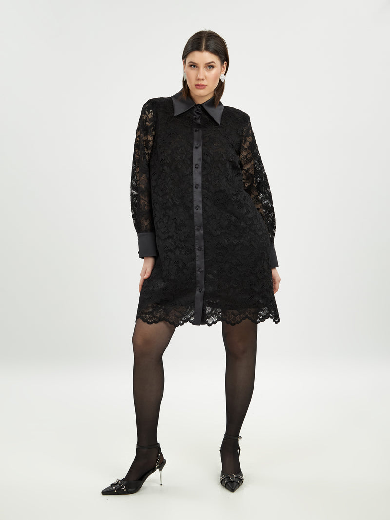 Lace Dress/Shirt - Black