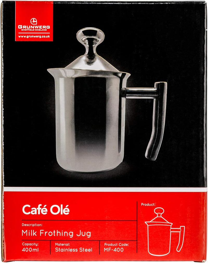 Café Ole Stainless Steel Milk Frothing Jug 400ml