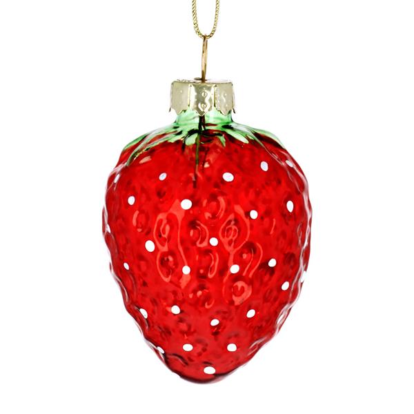 Red Glass Strawberry Decoration