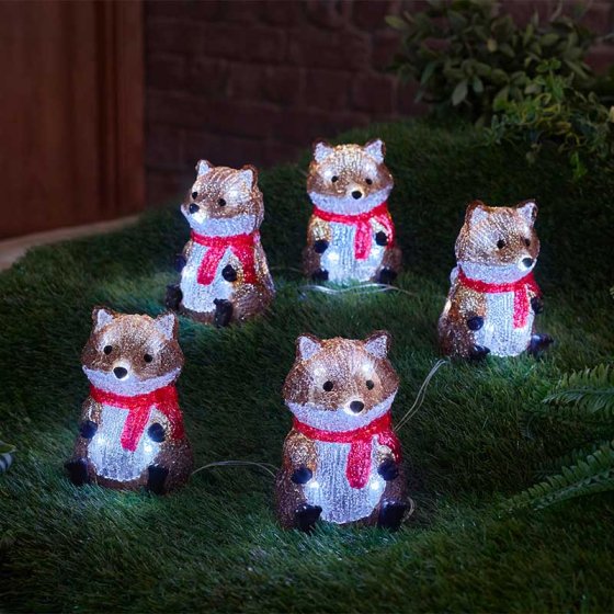 InLit Ice Foxes Set of 5