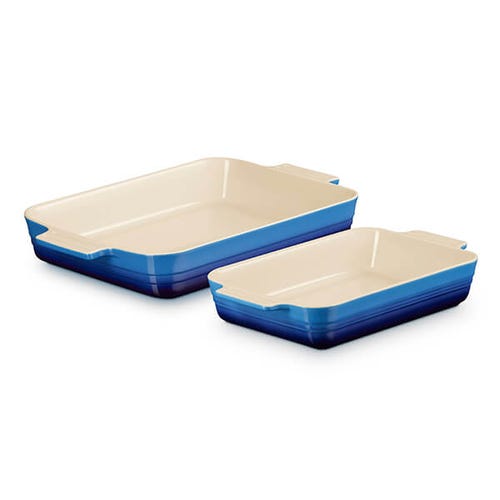 Set of 2 Classic Rectangular Dishes - Azure