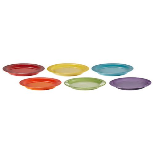 Rainbow Set of 6 Dinner Plates 27cm