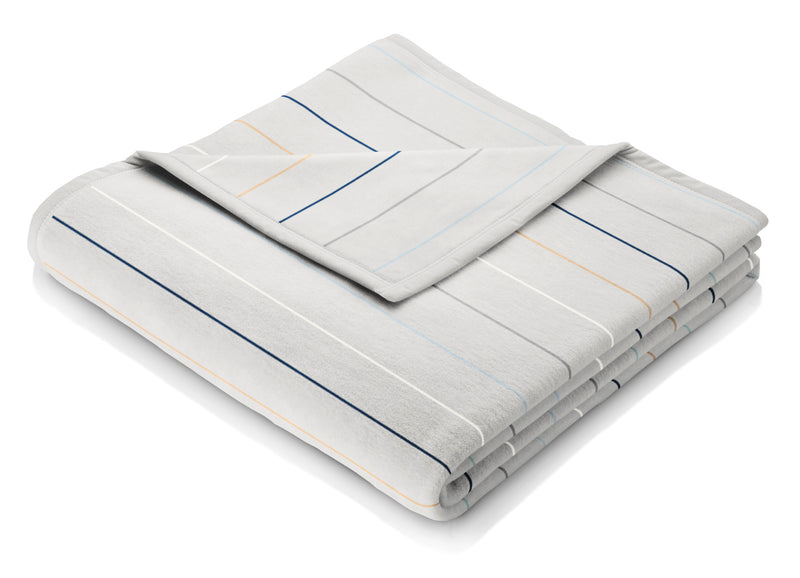 Cotton Rich Multi Stripe Blanket - Blue - 140x180