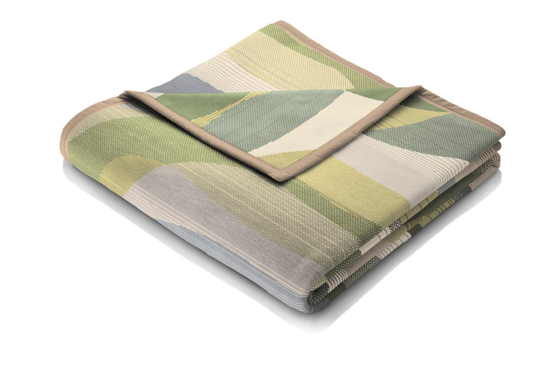 Cotton Rich Waves Blanket - Green - 140x180
