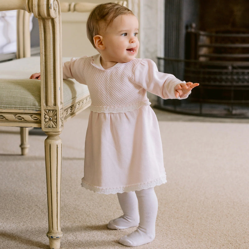 Crocheted Dress - Pale Pink