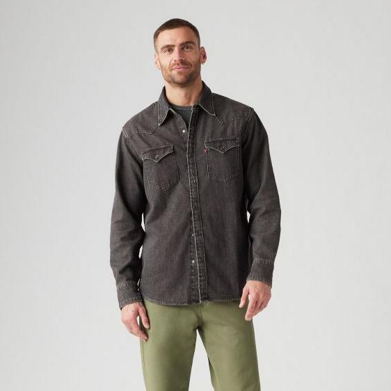 Western Standard Fit Shirt - Black Washed