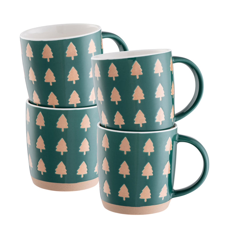 Christmas Tree Mugs - Set of 4