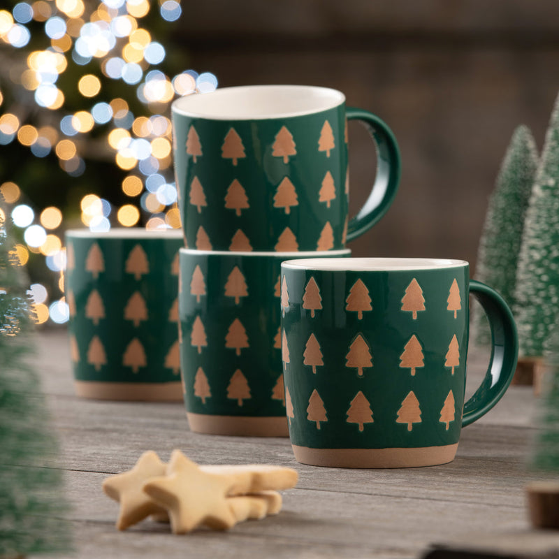 Christmas Tree Mugs - Set of 4