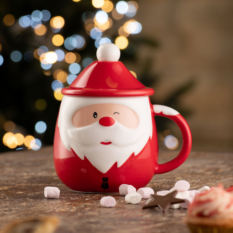 Santa Lidded Mug & Spoon