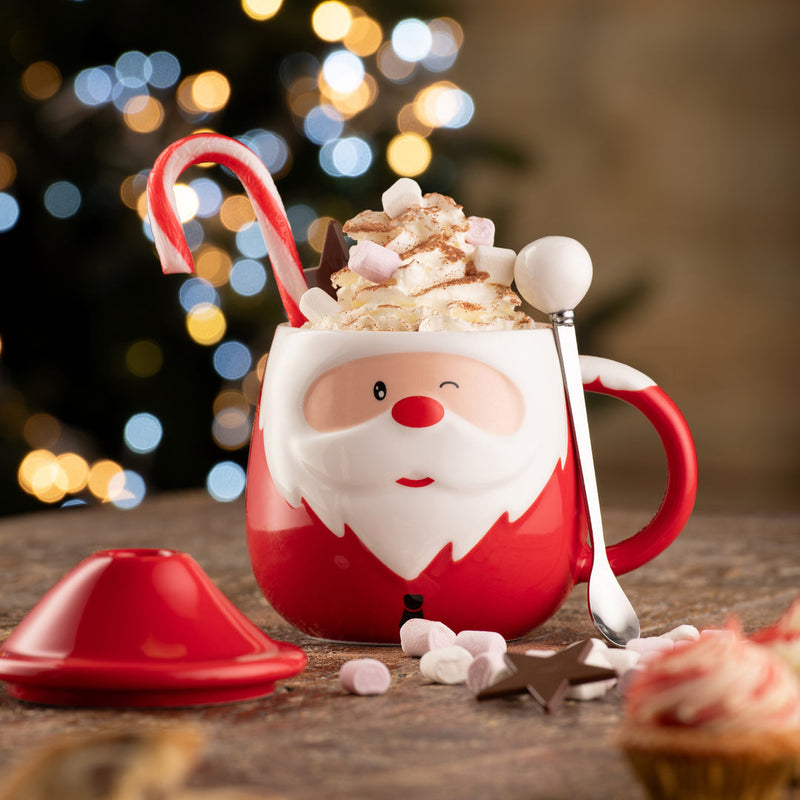 Santa Lidded Mug & Spoon