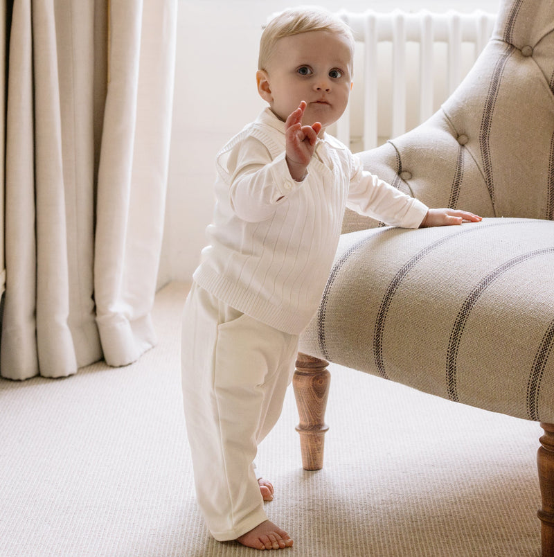 3 Piece Top Trouser & Shirt - Ivory