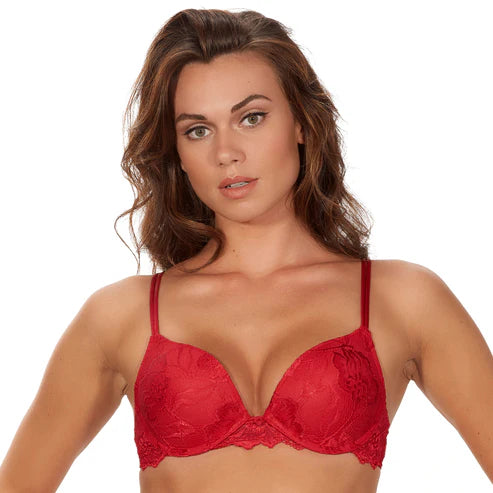 After Eden Gel Lace Bra - Red