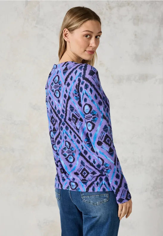 Cosy Multicolor Rhomb Shirt - Lilac Melange