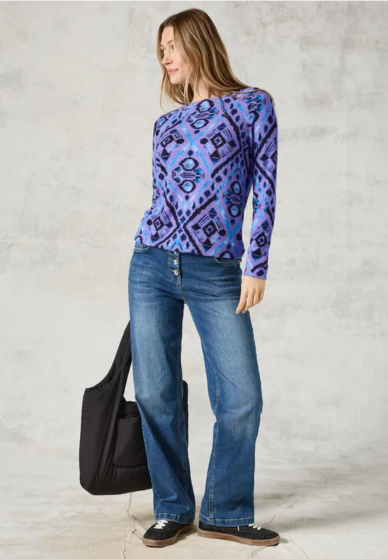 Cosy Multicolor Rhomb Shirt - Lilac Melange