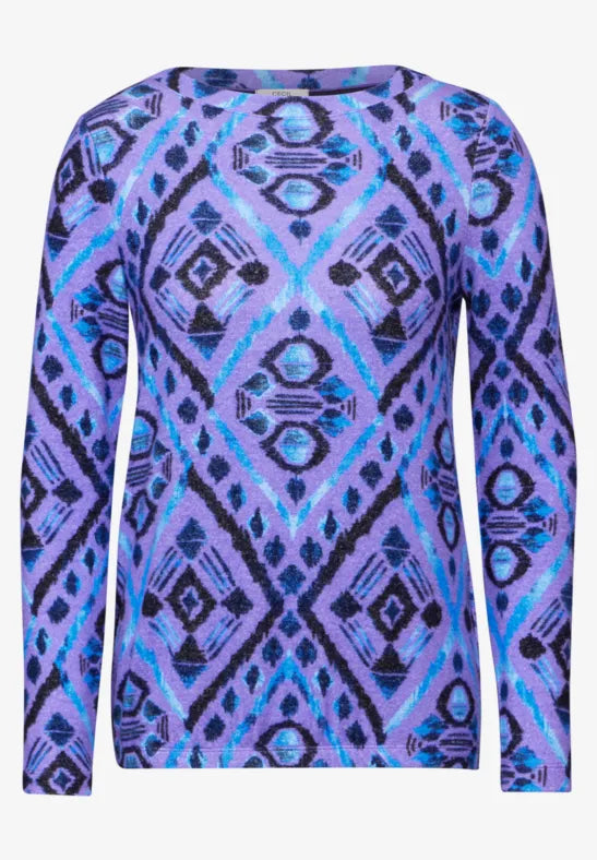 Cosy Multicolor Rhomb Shirt - Lilac Melange