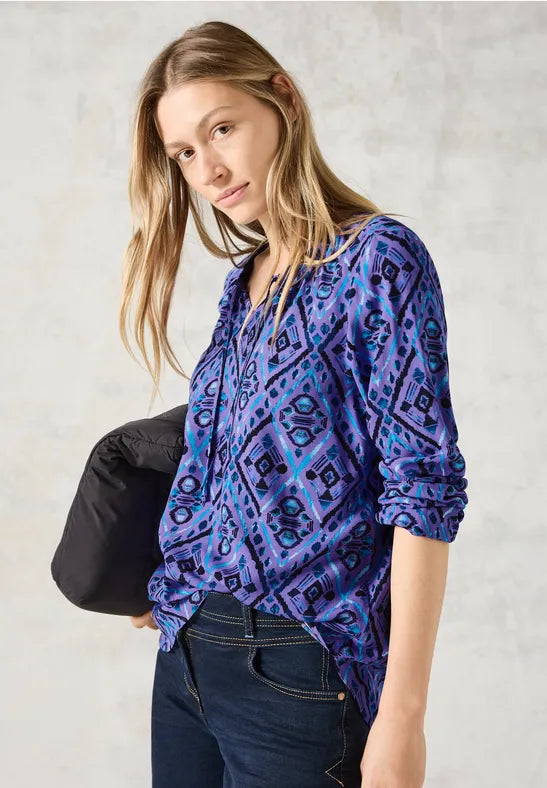 Multicolor Print Blouse - Wild Lilac